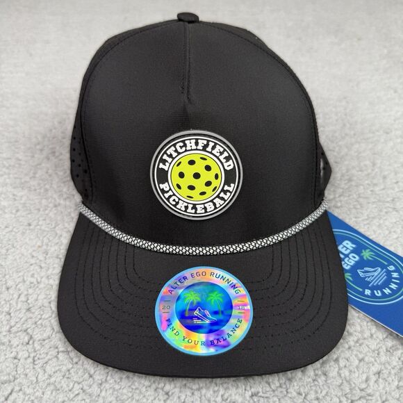 Alter Ego Running Hat Cap Black Coaster Snap Back Litchfield Pickleball NWT Mens - Picture 2 of 11